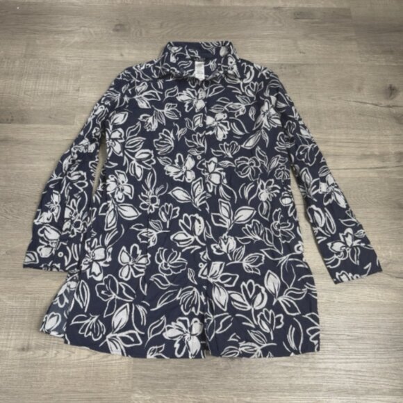 Lauren Ralph Lauren Women's Floral-Print Swim Cover-up Cotton Shirt Size S 10334 - Picture 5 of 5